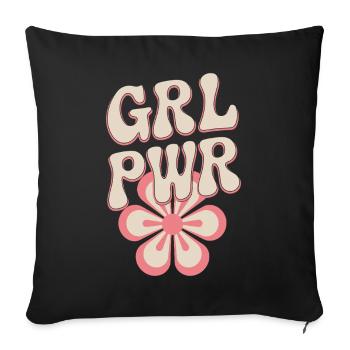 Women Power GRL PWR Girl Patriarchy Feminism - Sofa pillowcase 17,3'' x 17,3'' (45 x 45 cm) - black - Front