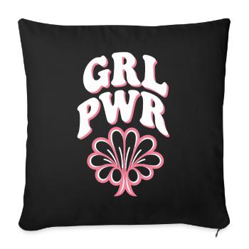 Women Power GRL PWR Girl Patriarchy Feminism - Sofa pillowcase 17,3'' x 17,3'' (45 x 45 cm) - black - Front