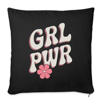 Women Power GRL PWR Girl Patriarchy Feminism - Sofa pillowcase 17,3'' x 17,3'' (45 x 45 cm) - black - Front