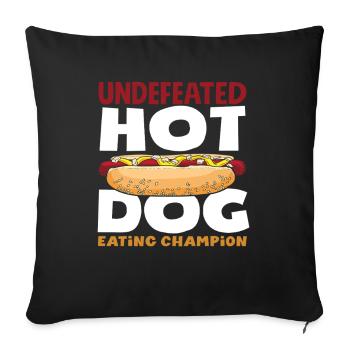 Champion invaincu des amateurs de hot-dogs - Housse de coussin décorative 45 x 45 cm - noir - Devant