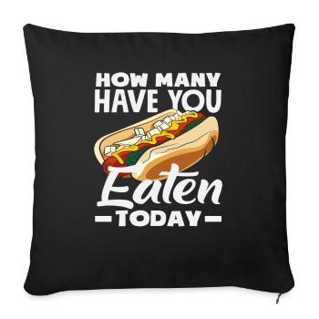Combien de hot-dogs avez-vous mangé aujourd’hui Hot Dog - Housse de coussin décorative 45 x 45 cm - noir - Devant