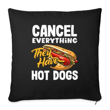 Amateur de hot-dogs Funny Fancy Délicieux hot-dogs - Housse de coussin décorative 45 x 45 cm - noir - Devant