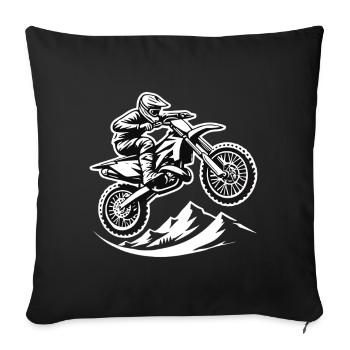 Motorcross - Sofa pillowcase 17,3'' x 17,3'' (45 x 45 cm) - black - Front