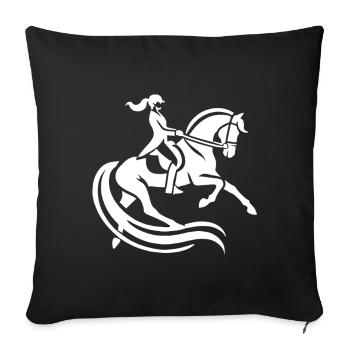 Dressage rider - Sofa pillowcase 17,3'' x 17,3'' (45 x 45 cm) - black - Front