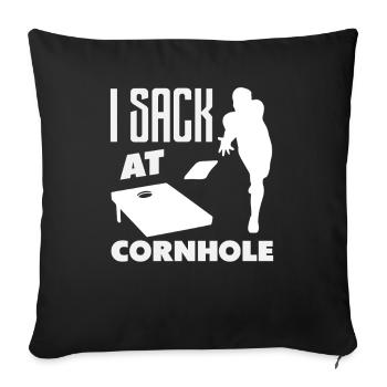 Cornhole Lover - I Win at Cornhole - Sofa pillowcase 17,3'' x 17,3'' (45 x 45 cm) - black - Front