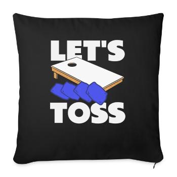 Cornhole Lover Jetons - Housse de coussin décorative 45 x 45 cm - noir - Devant