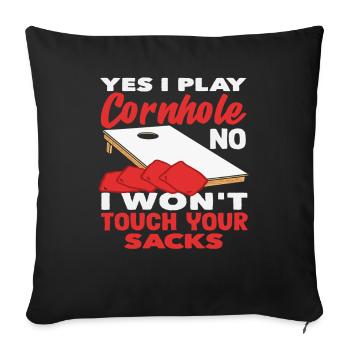 Amateur de jeux Cornhole Lover - Housse de coussin décorative 45 x 45 cm - noir - Devant