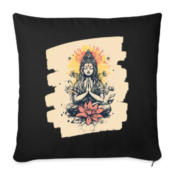 Yoga Namaste Meditation - Sofa pillowcase 17,3'' x 17,3'' (45 x 45 cm) - black - Front