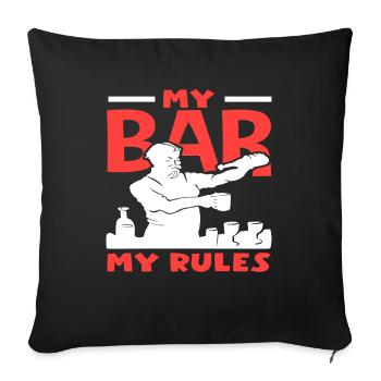 Mon ours, mes règles Barman Art - Housse de coussin décorative 45 x 45 cm - noir - Devant