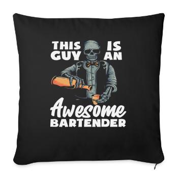 Ce gars est un super barman - Housse de coussin décorative 45 x 45 cm - noir - Devant