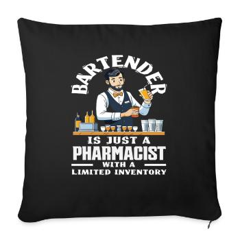 Le barman est un pharmacien avec - Housse de coussin décorative 45 x 45 cm - noir - Devant