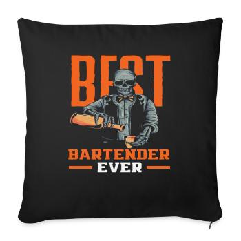 Meilleur barman de tous les temps - Housse de coussin décorative 45 x 45 cm - noir - Devant