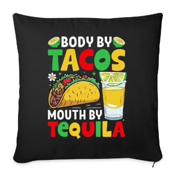 Tacos Tequila - Sofakissenbezug 45 x 45 cm - Schwarz - Vorne