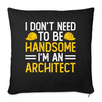 Architecte - Housse de coussin décorative 45 x 45 cm - noir - Devant