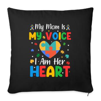 Autisme Autiste - Housse de coussin décorative 45 x 45 cm - noir - Devant