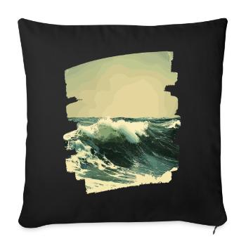 Les vagues et la mer - Housse de coussin décorative 45 x 45 cm - noir - Devant