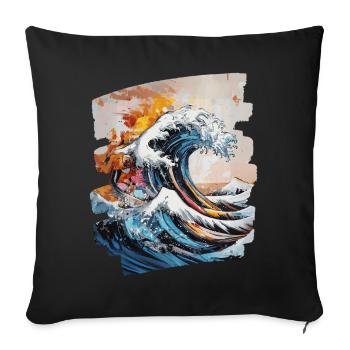 Les vagues et la mer - Housse de coussin décorative 45 x 45 cm - noir - Devant