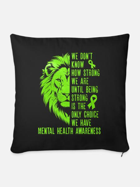 Mental Health - Sofa pillowcase 17,3'' x 17,3'' (45 x 45 cm) - black