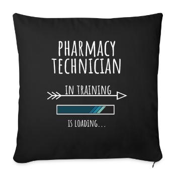 Technicien en pharmacie en formation Profession Cadeau - Housse de coussin décorative 45 x 45 cm - noir - Devant