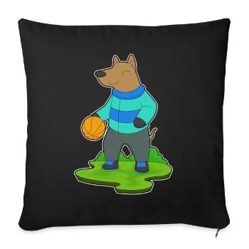 Dog Basketball Player Basketball - Sofa pillowcase 17,3'' x 17,3'' (45 x 45 cm) - black - Front