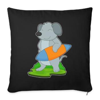 Dog Surfing Surfboard Summer - Sofa pillowcase 17,3'' x 17,3'' (45 x 45 cm) - black - Front