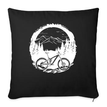 Mountain Biking Sketch - Sofa pillowcase 17,3'' x 17,3'' (45 x 45 cm) - black - Front
