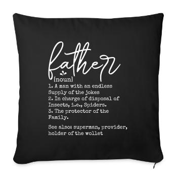Papa Père Fête des Pères - Housse de coussin décorative 45 x 45 cm - noir - Devant