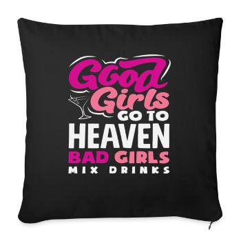 Good Girls Heaven Bad Girls Barmans - Housse de coussin décorative 45 x 45 cm - noir - Devant