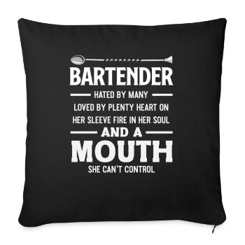 Bartender hated by many loved by many - Sofa pillowcase 17,3'' x 17,3'' (45 x 45 cm) - black - Front