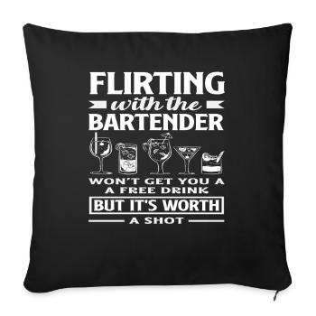 Flirter avec le barman en vaut la peine - Housse de coussin décorative 45 x 45 cm - noir - Devant