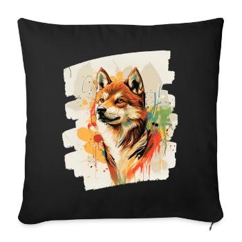 Shiba Inu - Housse de coussin décorative 45 x 45 cm - noir - Devant