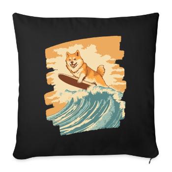 Shiba Inu - Housse de coussin décorative 45 x 45 cm - noir - Devant