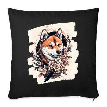 Shiba Inu - Housse de coussin décorative 45 x 45 cm - noir - Devant