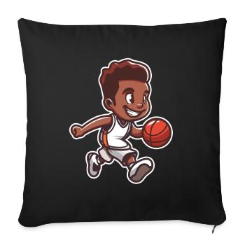 Petit basketteur - Housse de coussin décorative 45 x 45 cm - noir - Devant