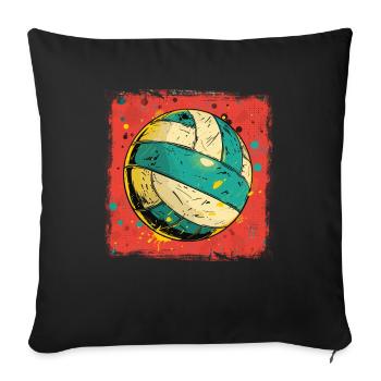 Graphiques de volley-ball - Housse de coussin décorative 45 x 45 cm - noir - Devant