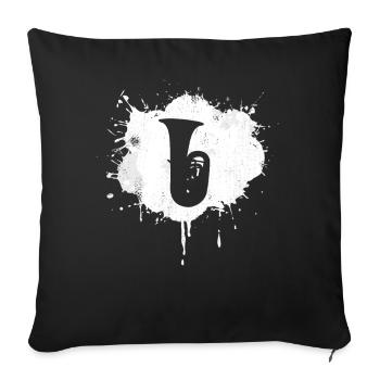 Tuba Drawing - Sofa pillowcase 17,3'' x 17,3'' (45 x 45 cm) - black - Front