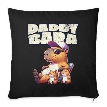 Daddybara Capybara Father Dad - Sofa pillowcase 17,3'' x 17,3'' (45 x 45 cm) - black - Front