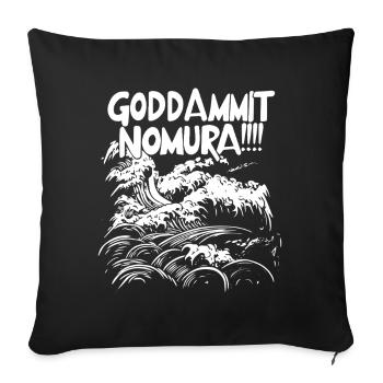 Goddammit Nomura – Japanische Wellen Design - Sofakissenbezug 45 x 45 cm - Schwarz - Vorne