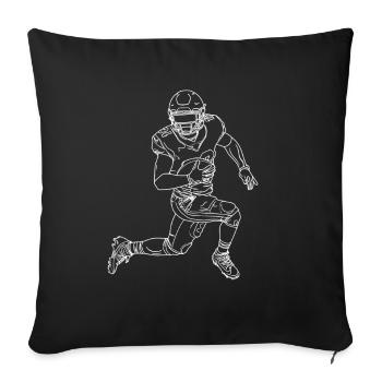 American Footballer Line Art - Sofa pillowcase 17,3'' x 17,3'' (45 x 45 cm) - black - Front