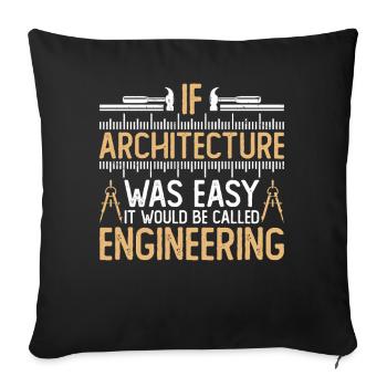 Architect - Sofa pillowcase 17,3'' x 17,3'' (45 x 45 cm) - black - Front