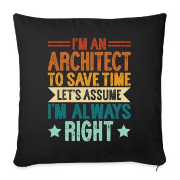 Architect - Sofa pillowcase 17,3'' x 17,3'' (45 x 45 cm) - black - Front