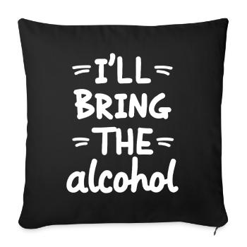 Je vais apporter la fête de l’alcool en disant citation - Housse de coussin décorative 45 x 45 cm - noir - Devant
