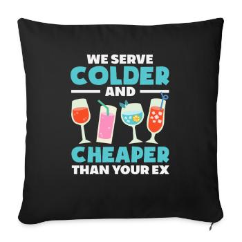 Barman Nous servons plus froid - Housse de coussin décorative 45 x 45 cm - noir - Devant
