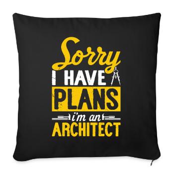 Architect - Sofa pillowcase 17,3'' x 17,3'' (45 x 45 cm) - black - Front