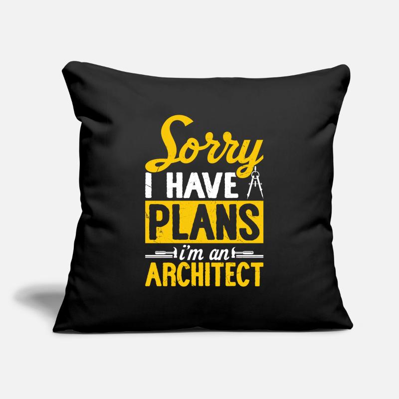 Architecte Housse de coussin décorative 45 x 45 cm