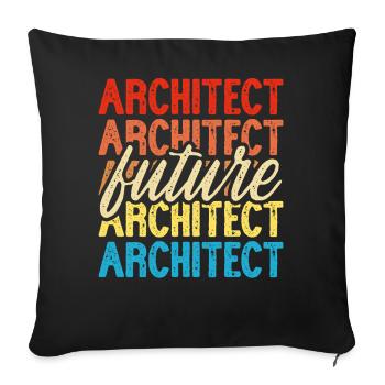 Architecte - Housse de coussin décorative 45 x 45 cm - noir - Devant