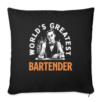 Meilleures œuvres d’art de barman au monde - Housse de coussin décorative 45 x 45 cm - noir - Devant