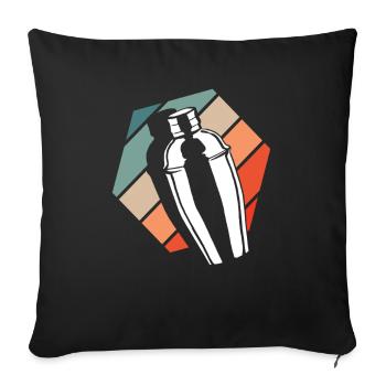 Vintage Bartender Shaker Retro Look - Sofa pillowcase 17,3'' x 17,3'' (45 x 45 cm) - black - Front