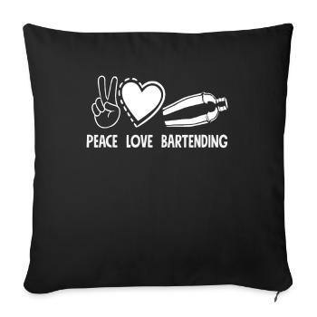 Paix Amour Barman - Housse de coussin décorative 45 x 45 cm - noir - Devant