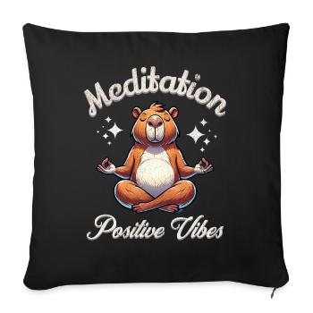 Capybara Meditieren Yoga - Sofakissenbezug 45 x 45 cm - Schwarz - Vorne